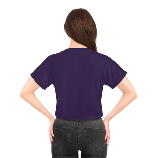 "Nazis were Socialists", Wearable Pattern Art Crop Tee (Russian Violet)