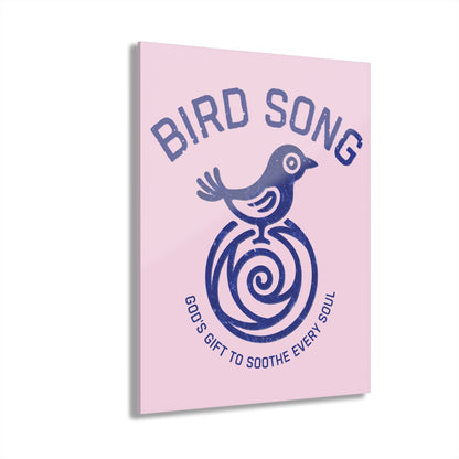 "Bird Song", Christian Acrylic Wall Prints (French Cleat Hanging) (Lace Pink)