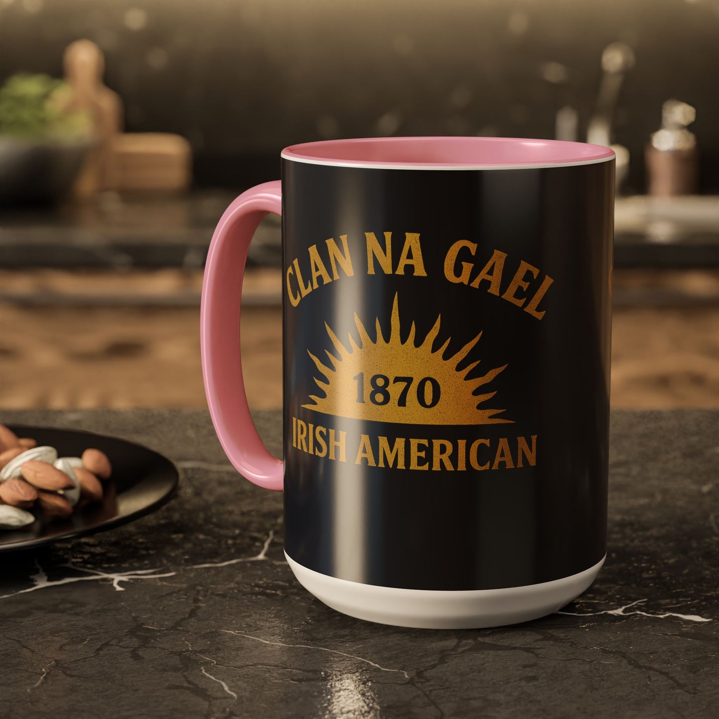 "Clan na Gael - Irish American", Colorful Mugs (11oz, 15oz) (Black Denim)