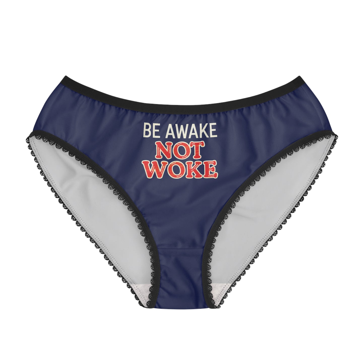 "Be Awake Not Woke" #10, Women's Briefs (Norway Blue)