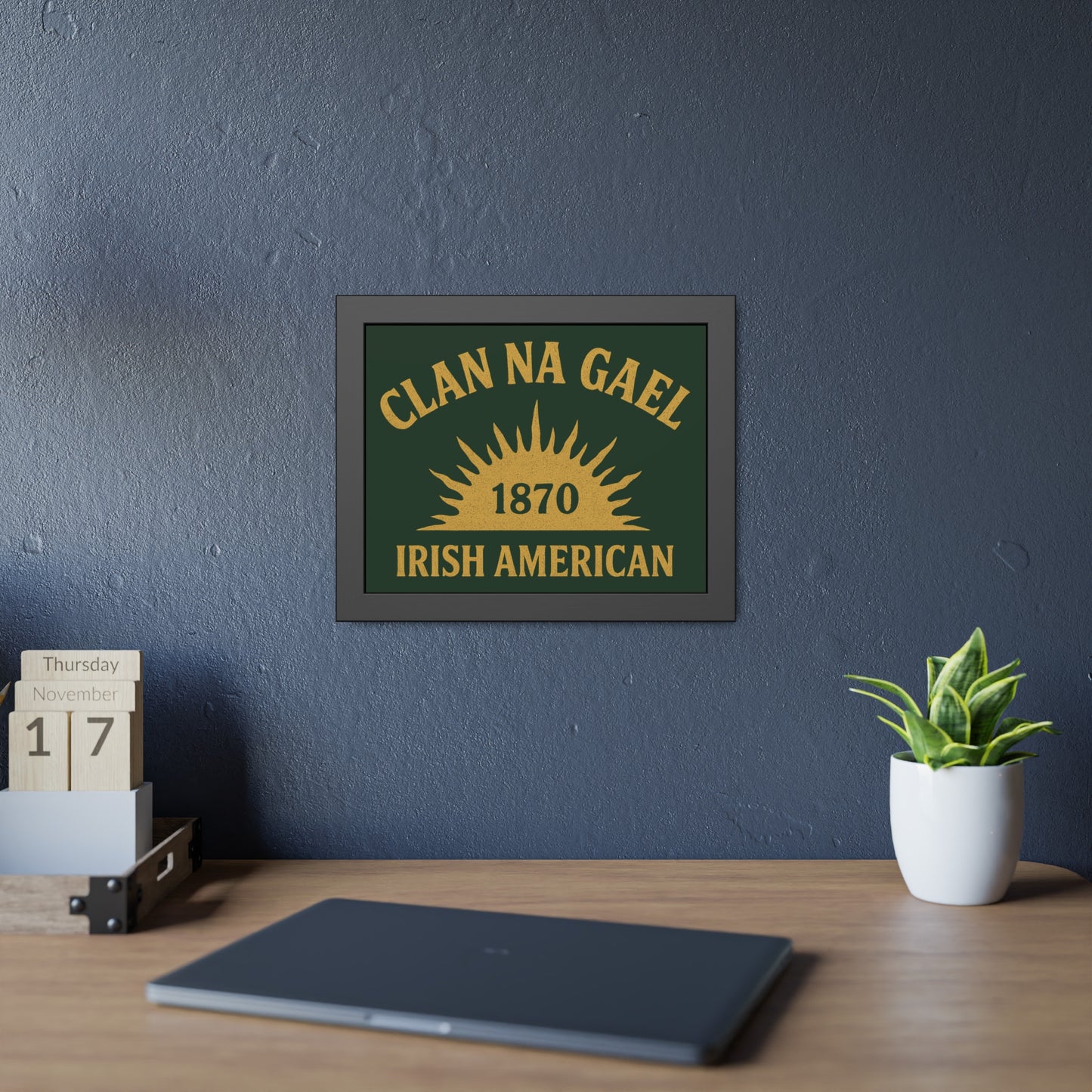 "Clan na Gael - Irish American", Framed Paper Poster (Fenian Green)