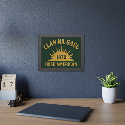 "Clan na Gael - Irish American", Framed Paper Poster (Fenian Green)