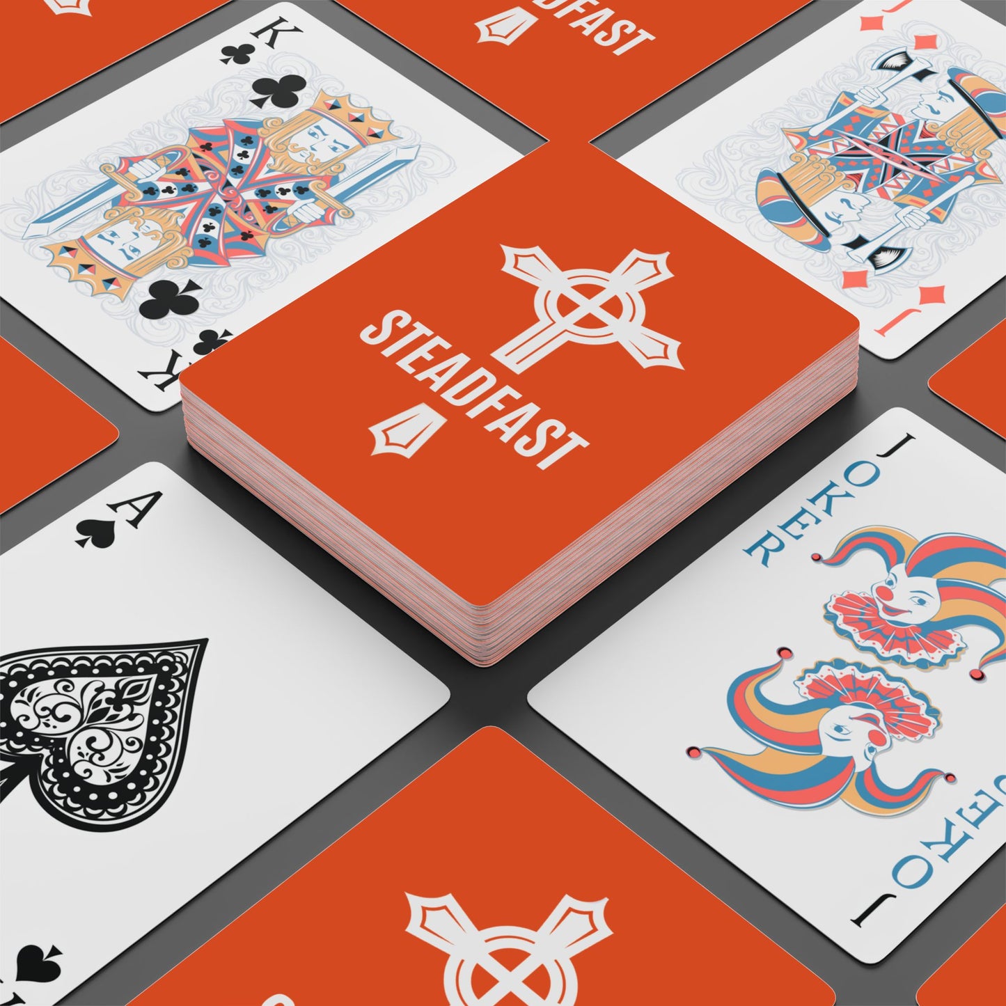 "Steadfast Cross", Christian Playing Cards (Salamander Orange)