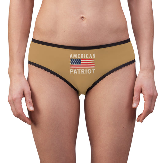 "American Patriot" with Flag #02, Women's Briefs (Vintage Orange)