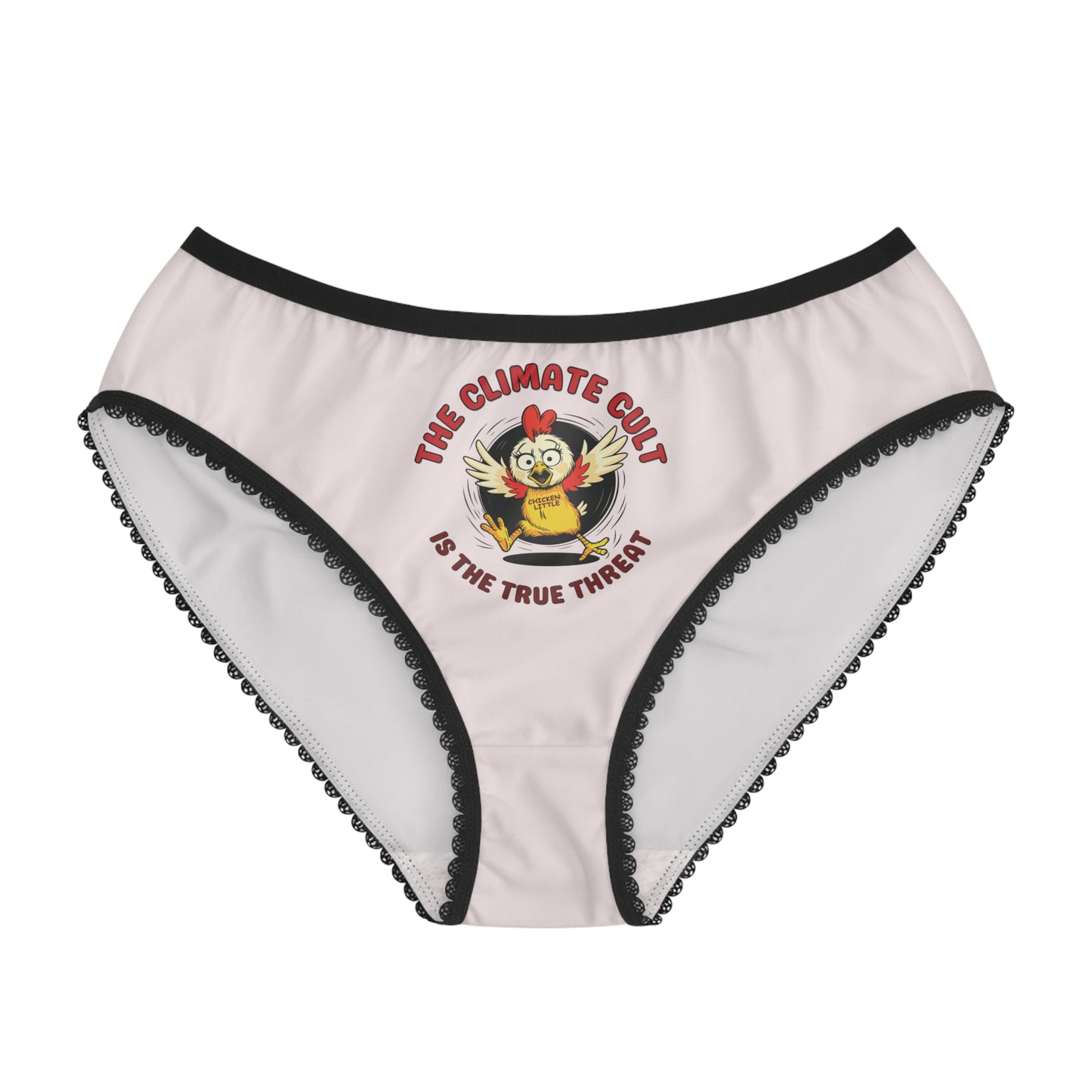 "The Climate Cult" (Chicken Little), Women's Briefs (Washed Pebble Grey)