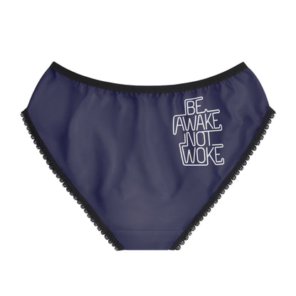"Be Awake Not Woke" #1, Women's Briefs (Obsidian Blue)