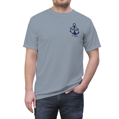 "USN Anchor", Unisex T-shirt (Steel-Deck Grey)