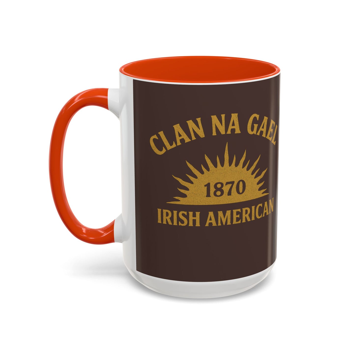 "Clan na Gael - Irish American", Colorful Mugs (11oz, 15oz) (Wild Boar Brown)