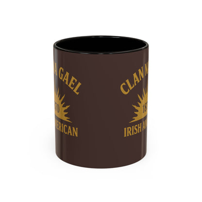"Clan na Gael - Irish American", Colorful Mugs (11oz, 15oz) (Wild Boar Brown)