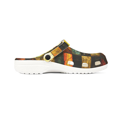 "Wood Block Pattern" #01, Foam Rubber Clogs