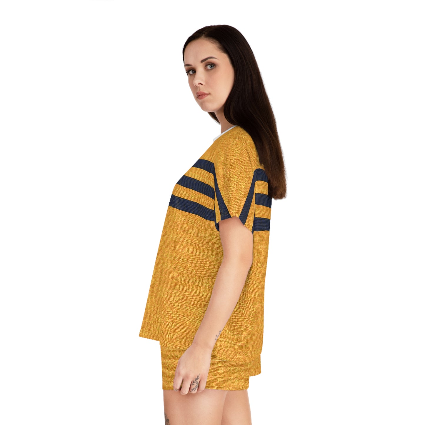"Triple Ensign", Women's Short Pajama Set (White or Black Collar)