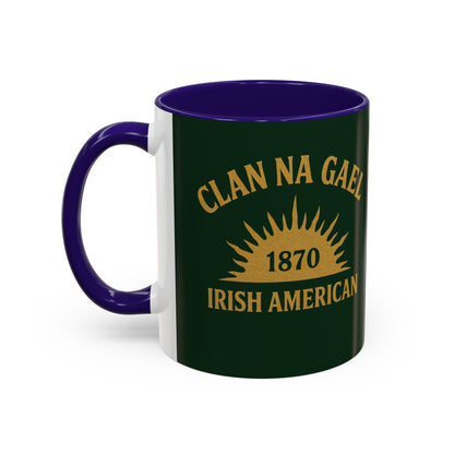 "Clan na Gael - Irish American", Colorful Mugs (11oz, 15oz) (Fenian Green)