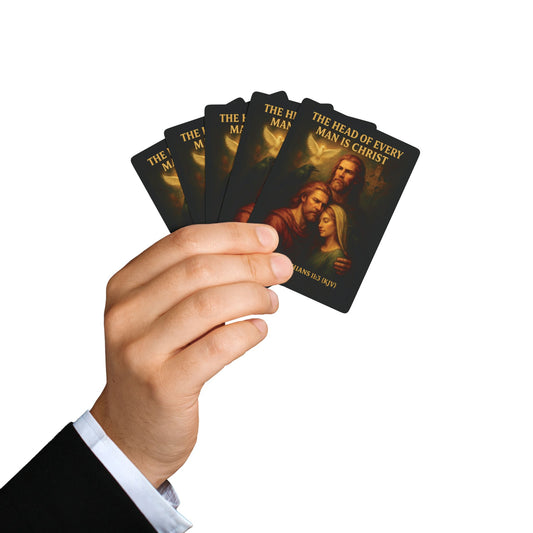 "1 Corinthians 11:3 (KJV)", Retro Playing Cards (Void Black)