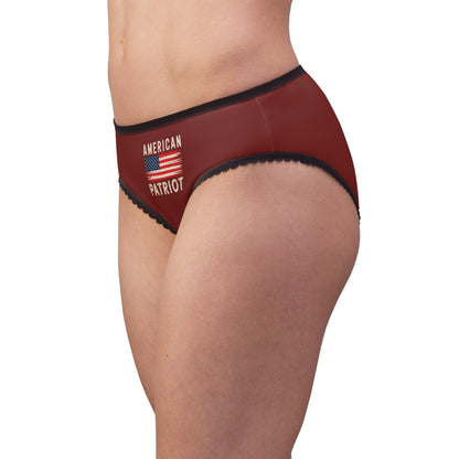 "American Patriot" with Flag #02, Women's Briefs (Emberline Red)