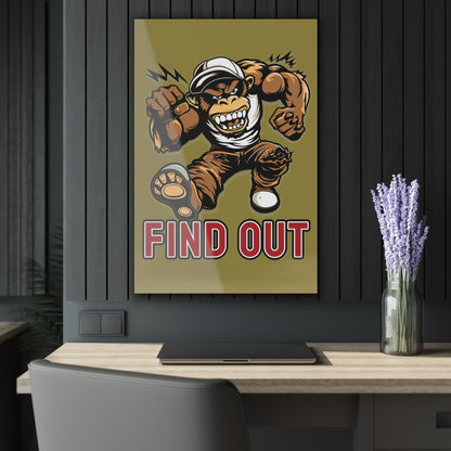 "Find Out", Acrylic Wall Prints (French Cleat Hanging) (Camouflage Yellow)