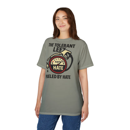 "The Tolerant Left", Unisex T-shirt (Deep Seagrass Grey)