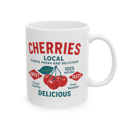 "Delicious Cherries", White Mug, (11oz & 15oz)