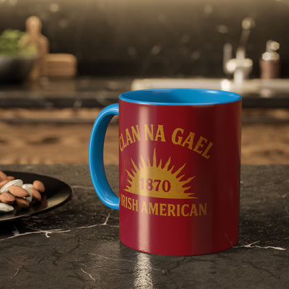 "Clan na Gael - Irish American", Colorful Mugs (11oz, 15oz) (Fénechas Red)