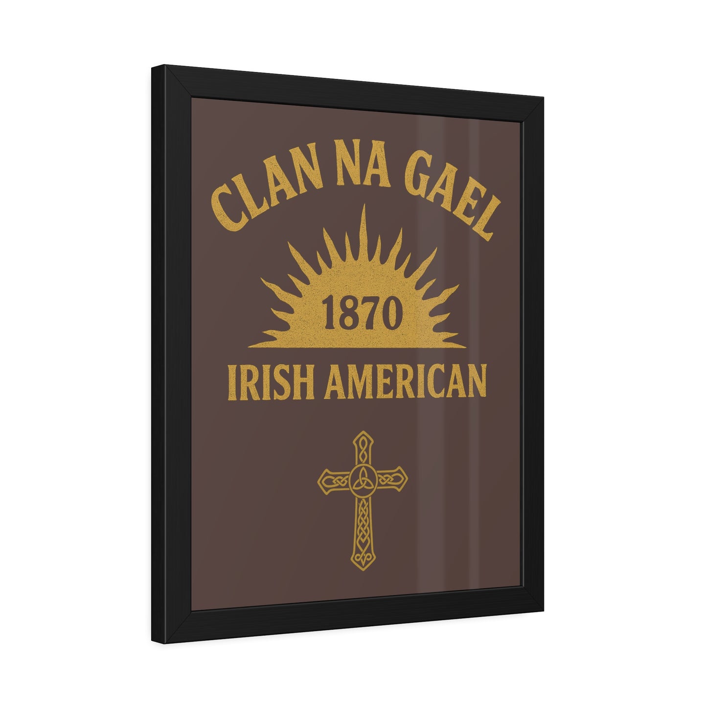 "Clan na Gael - Irish American", Framed Paper Poster (Wild Boar Brown)