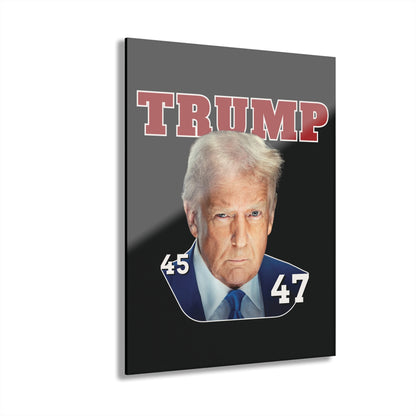 "Trump 45-47", Acrylic Wall Prints (French Cleat Hanging) (Void Black)