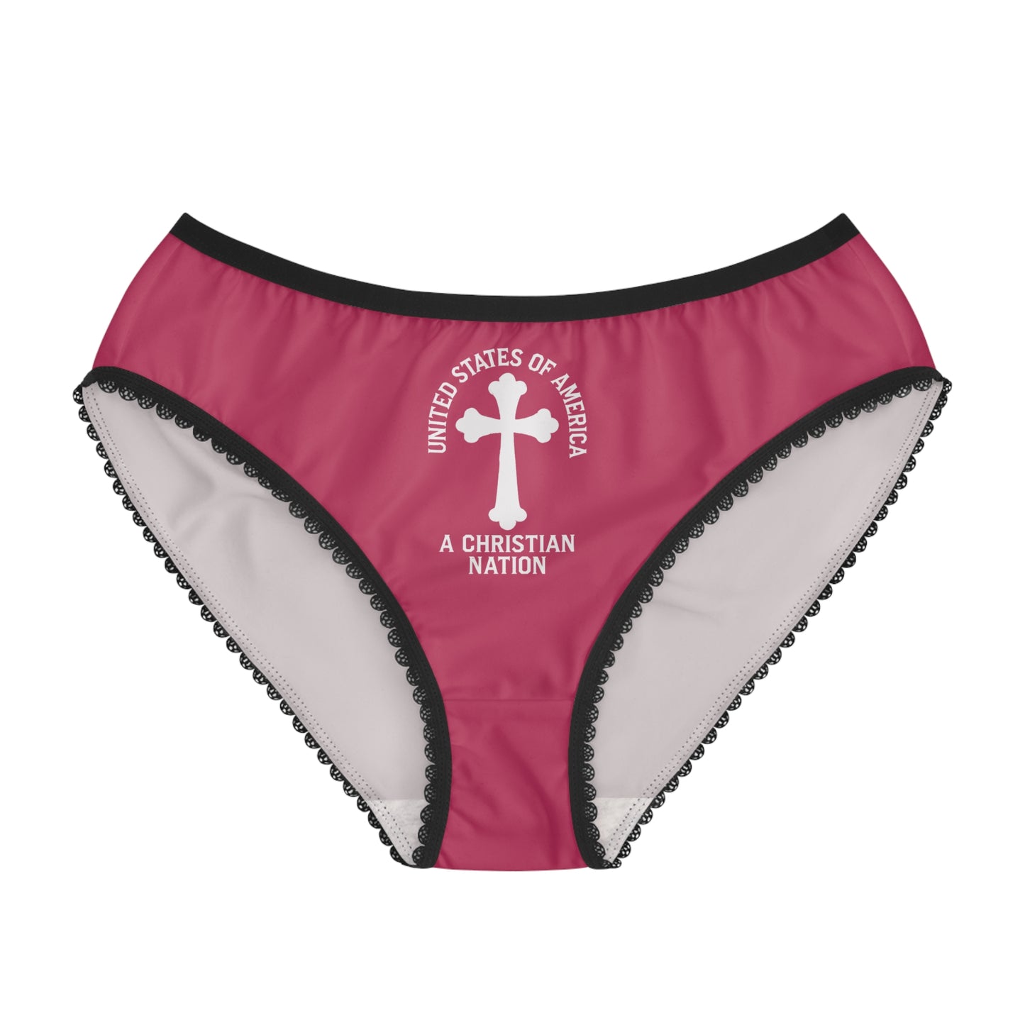 "USA - A Christian Nation" #04, Women's Briefs (Steel Pink)