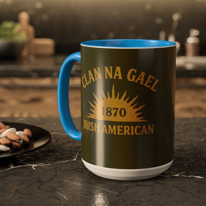 "Clan na Gael - Irish American", Colorful Mugs (11oz, 15oz) (Fianna Green)