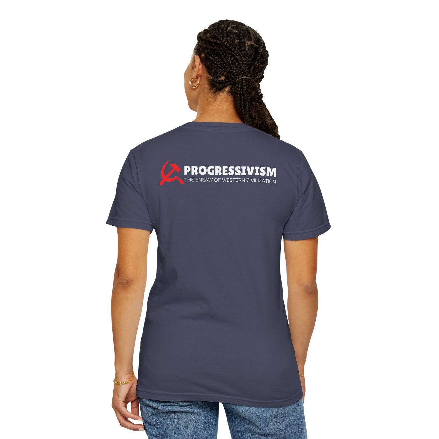 "Progressivism - Enemy of Western Civilization", Unisex T-shirt (Dark Colors)