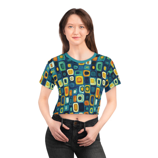 "Soul Mosaic", Crop Tee (Columba Blue Collar)