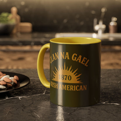 "Clan na Gael - Irish American", Colorful Mugs (11oz, 15oz) (Fianna Green)