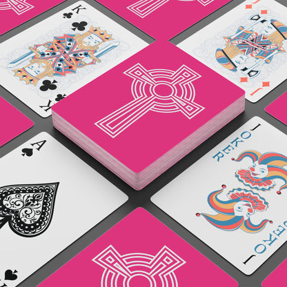 "A Simple High Cross", Christian Playing Cards (Knockout Pink)