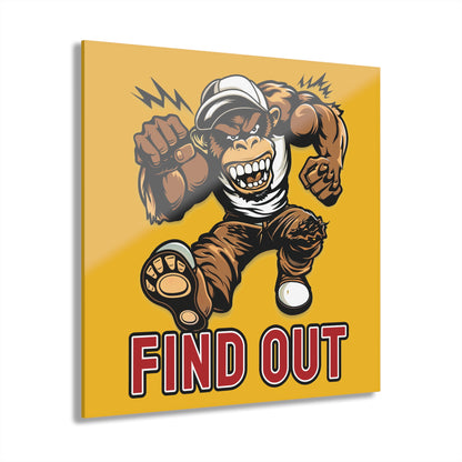 "Find Out", Acrylic Wall Prints (French Cleat Hanging) (Amber Yellow)