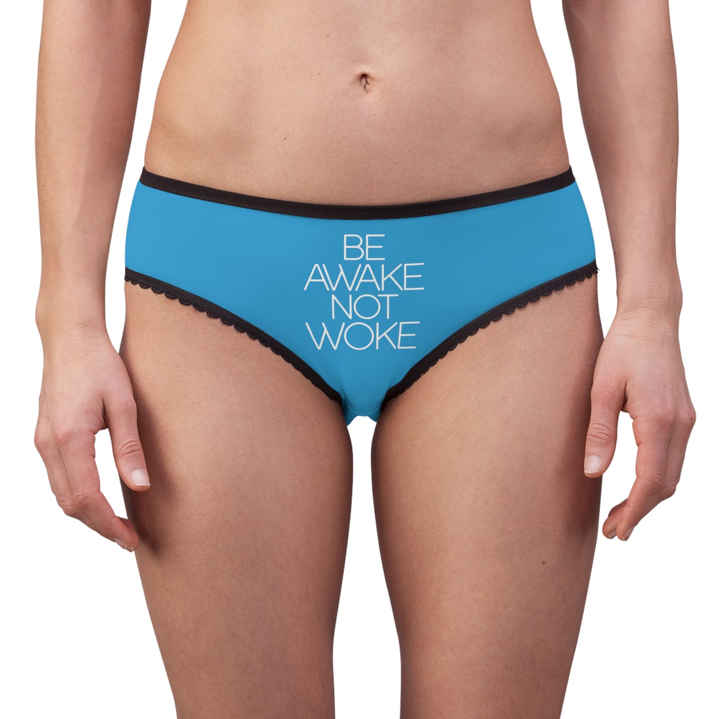 "Be Awake Not Woke" #2, Women's Briefs (Antipodean Blue)
