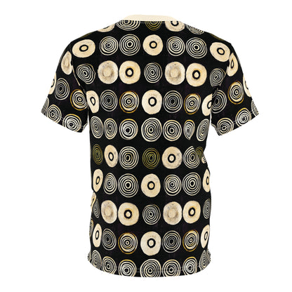 "Punk Polka", Wearable Pattern Art Unisex Tee (Iced Almond)