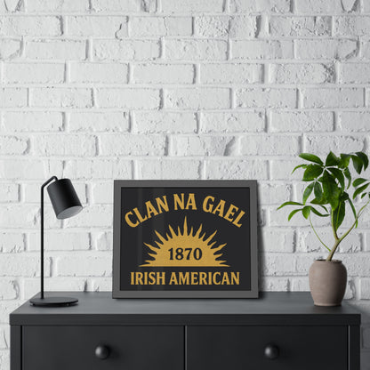 "Clan na Gael - Irish American", Framed Paper Poster (Raven Black)