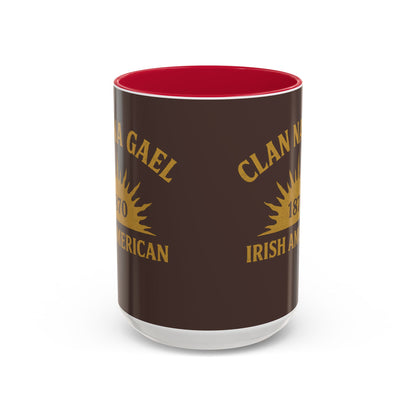 "Clan na Gael - Irish American", Colorful Mugs (11oz, 15oz) (Wild Boar Brown)