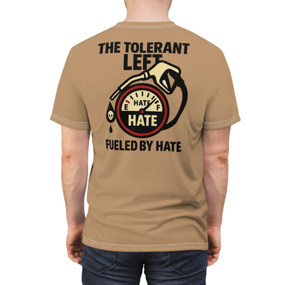 "The Tolerant Left", Unisex T-shirt (Camel Brown)