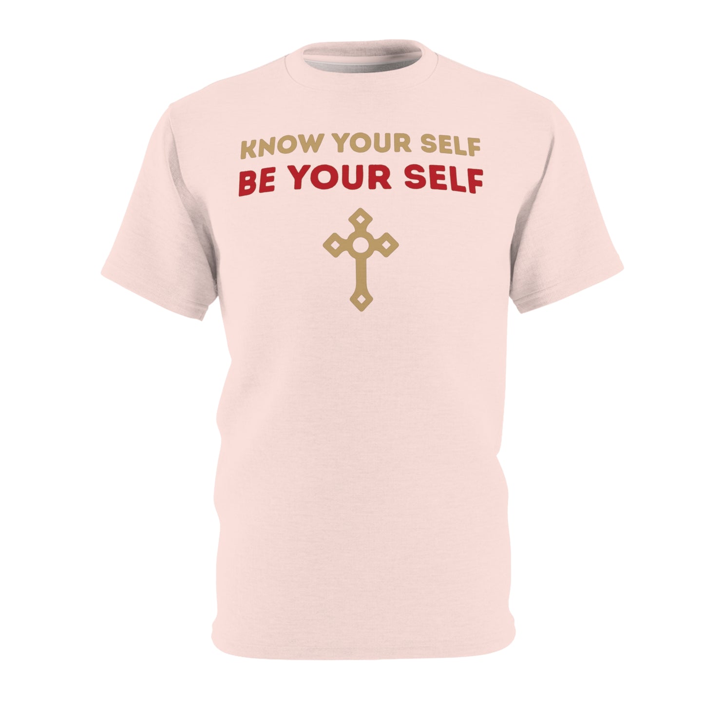 "Know Your Self", Unisex T-shirt (Antique Coral)