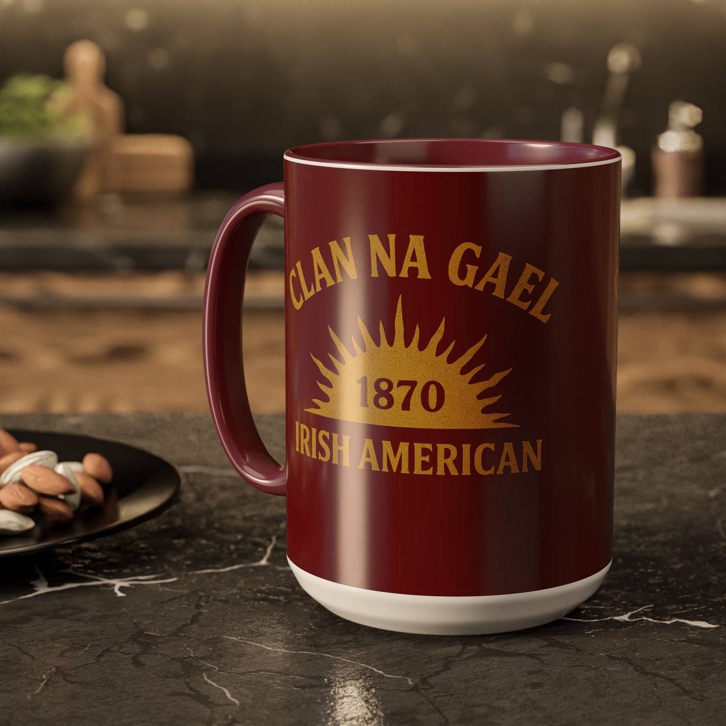 "Clan na Gael - Irish American", Colorful Mugs (11oz, 15oz) (Palladius Red)