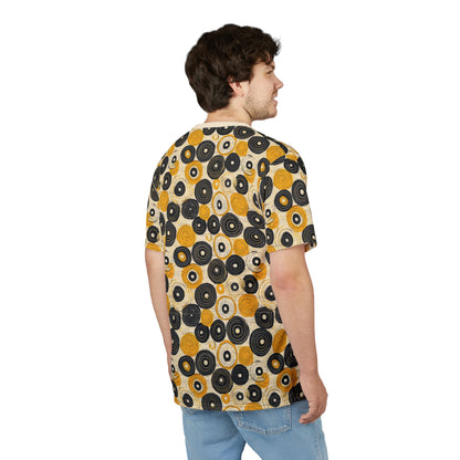 "Old 45's", Wearable Pattern Art Unisex Tee (Dough White Collar)