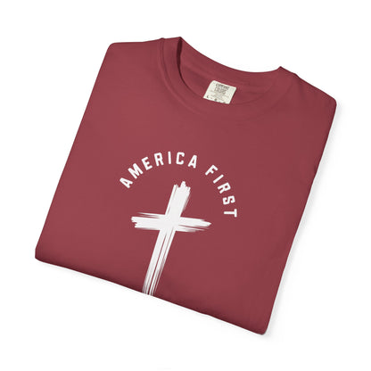 "America First Christian" #05, Unisex T-shirt (Dark Colors)