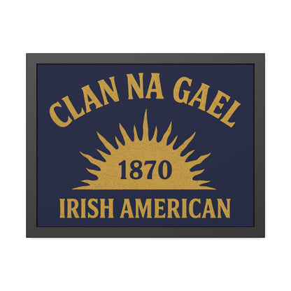 "Clan na Gael - Irish American", Framed Paper Poster (Mariana Blue)