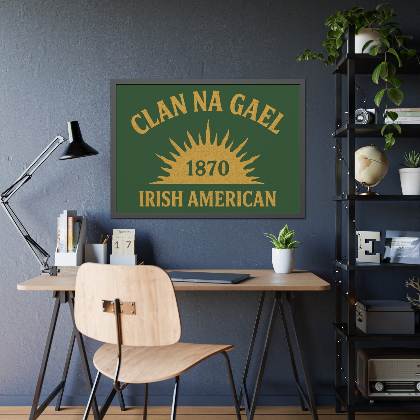 "Clan na Gael - Irish American", Framed Paper Poster (Brithemain Green)