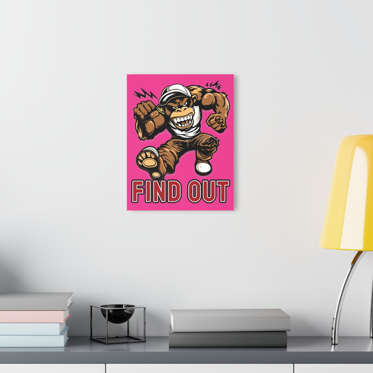 "Find Out", Acrylic Wall Prints (French Cleat Hanging) (Fluorescent Hot Pink)