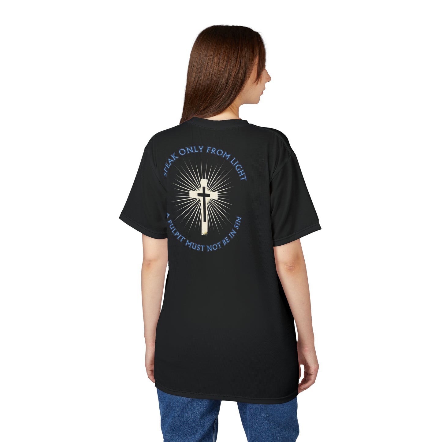 "Speak only from Light", Unisex Black T-shirt