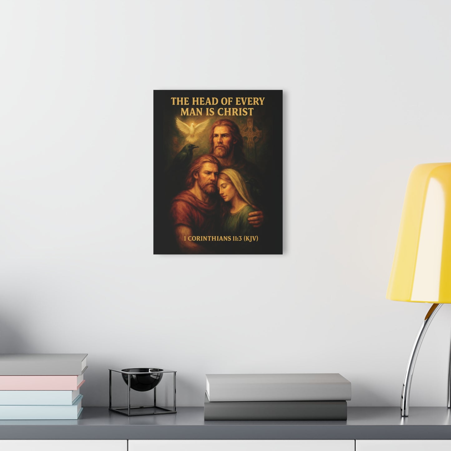 "1 Corinthians 11:3 (KJV)", Acrylic Wall Prints (French Cleat Hanging) (Shadow Black)