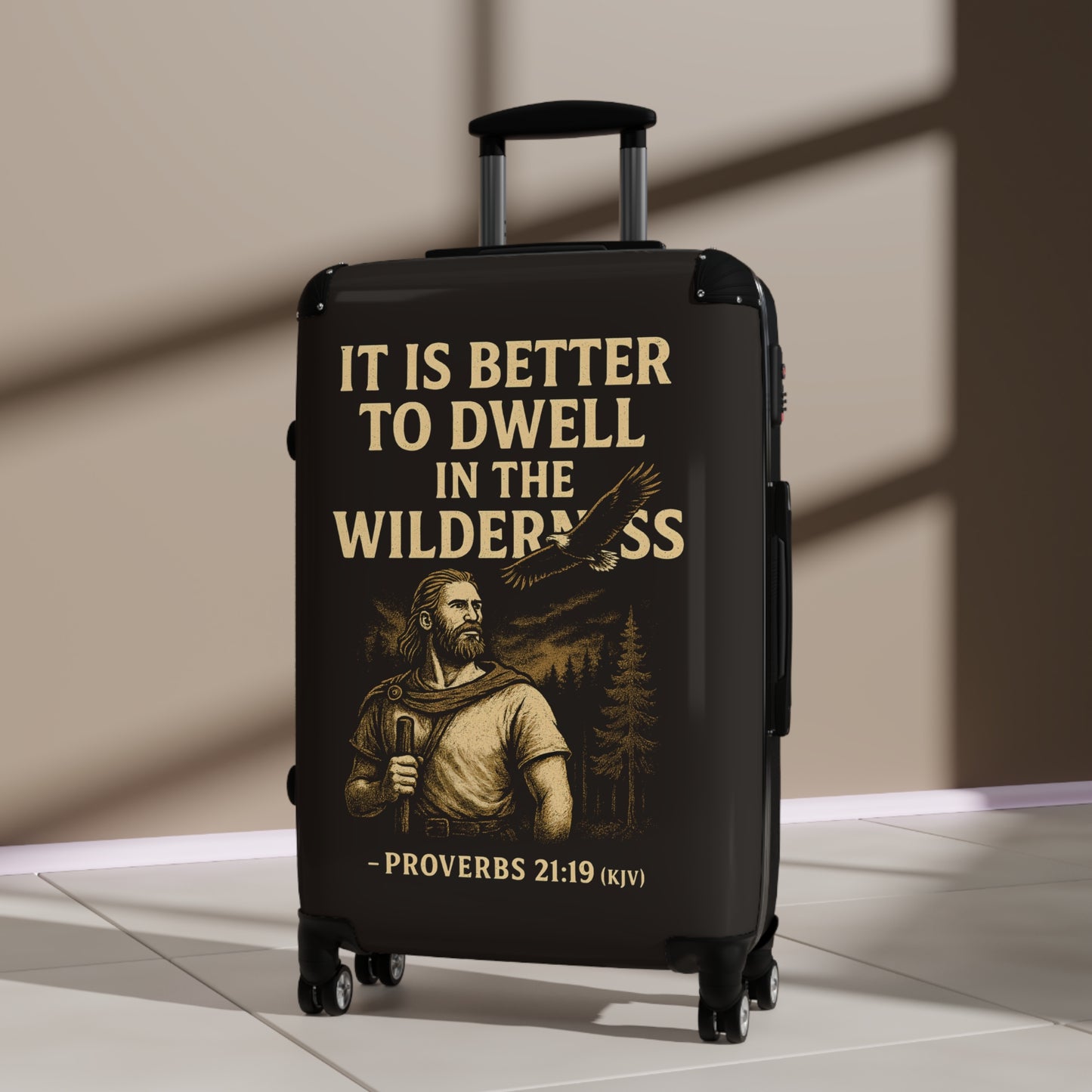 "Proverbs 21:19 (KJV), Suitcases (Ironbark Brown)