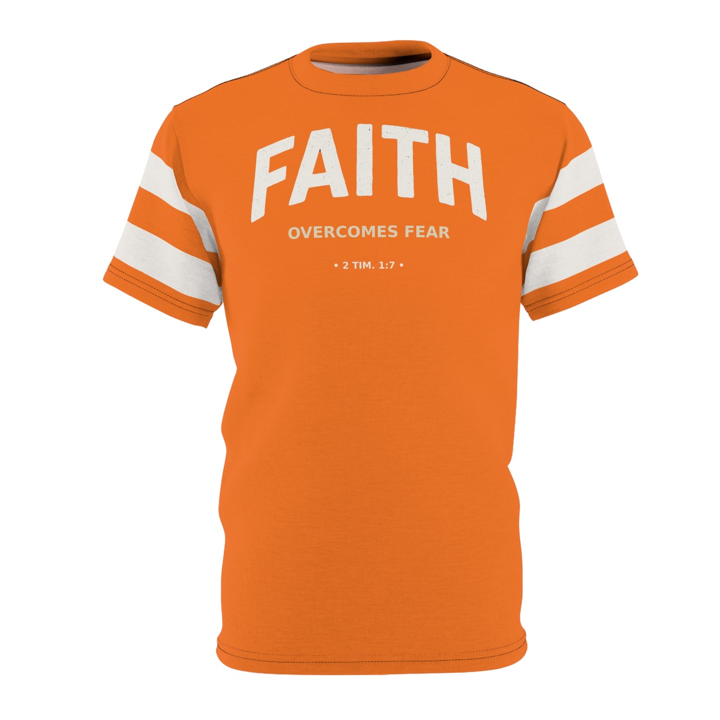 "Faith Overcomes Fear", Unisex Tee (Pumpkin Orange)