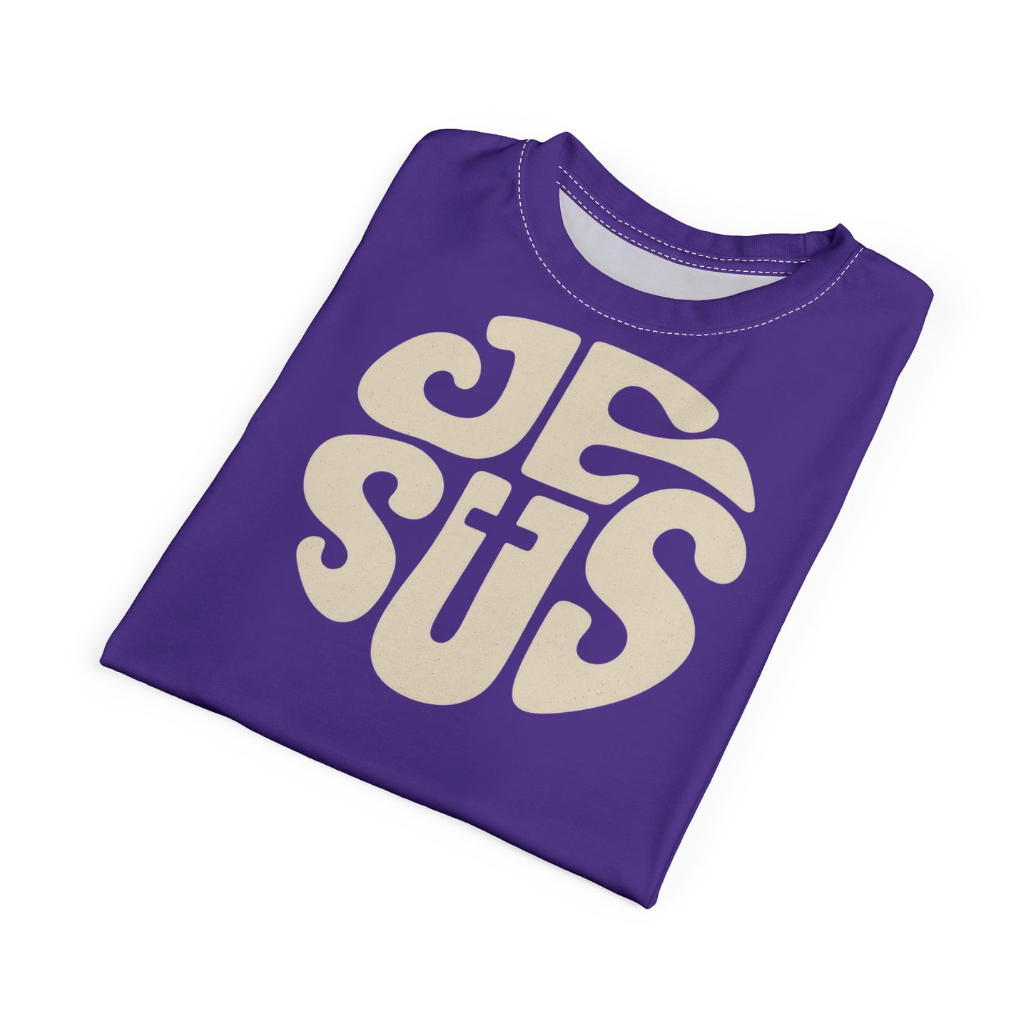 "Retro Jesus", Unisex T-shirt (Purple Heart)