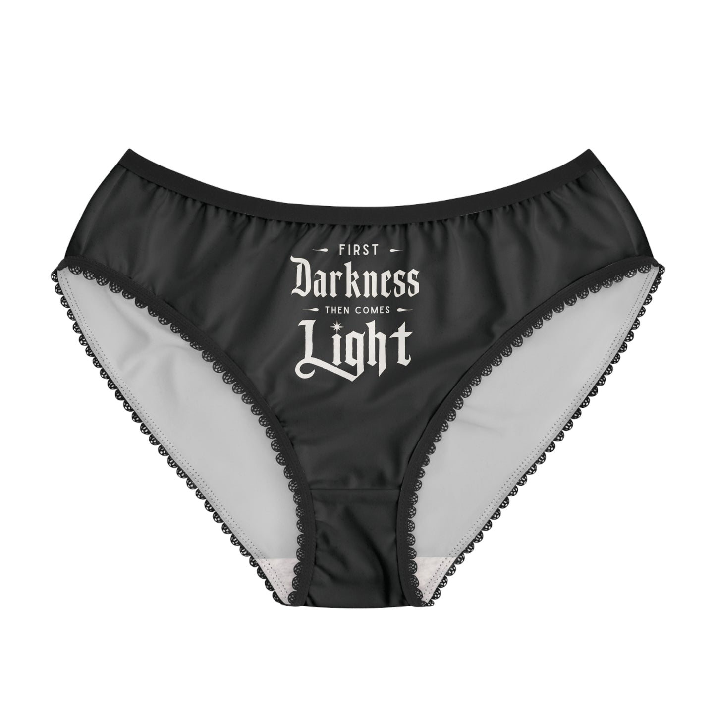 "First Darkness Then Comes Light" #02, Women's Briefs (Void Black)