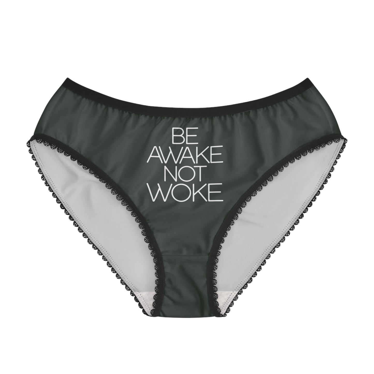 "Be Awake Not Woke" #2, Women's Briefs (Hail Cloud Grey)
